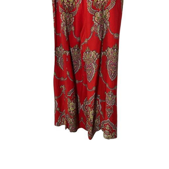 ANTHROPOLOGIE ETT: TWA WOMENS SIZE 12 MANON PAISLEY HIGH RISE WIDE LEG PANTS RED - Picture 8 of 12